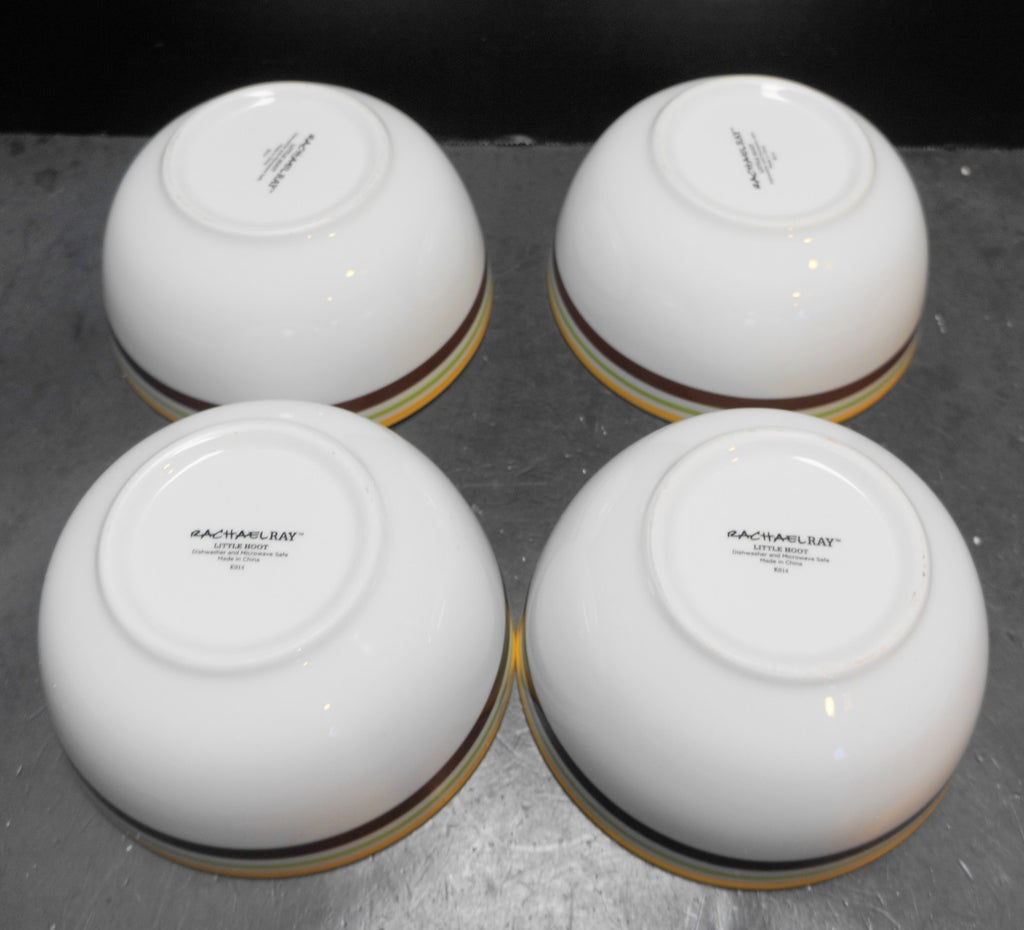 Rachael Ray Little Hoot Soup Cereal Bowls Set of 4 5 5/ 8"