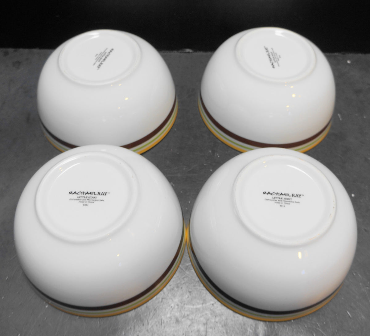 Rachael Ray Little Hoot Soup Cereal Bowls Set of 4 5 5/ 8"
