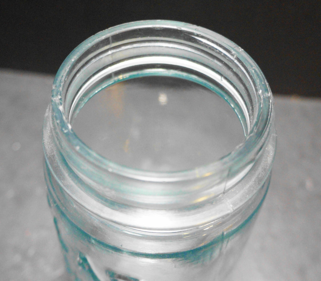 Atlas Strong Shoulder Pint Jar Aqua Glass No Lid