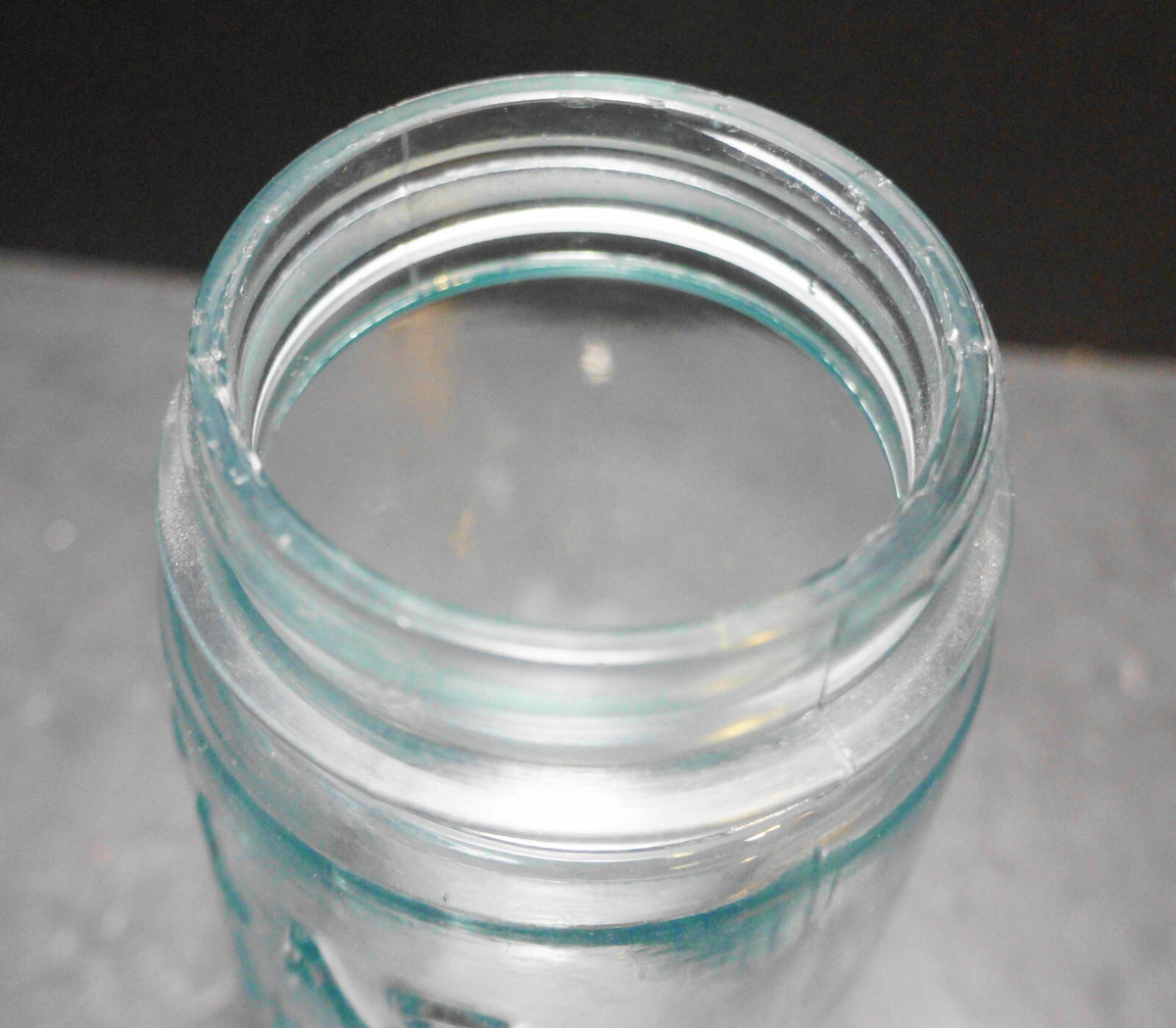 Atlas Strong Shoulder Pint Jar Aqua Glass No Lid