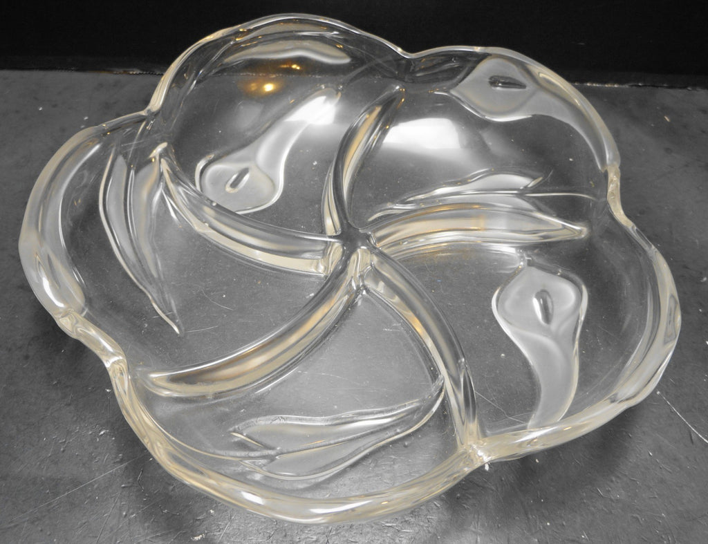 Mikasa Flair Crystal Frosted Calla Lily Five Part Divided Relish