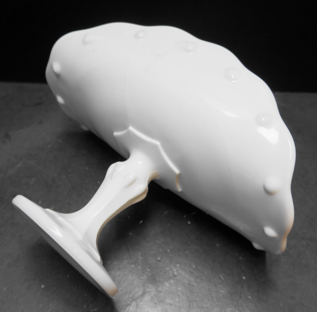 Indiana Glass Teardrop White Milk Glass Banana Stand