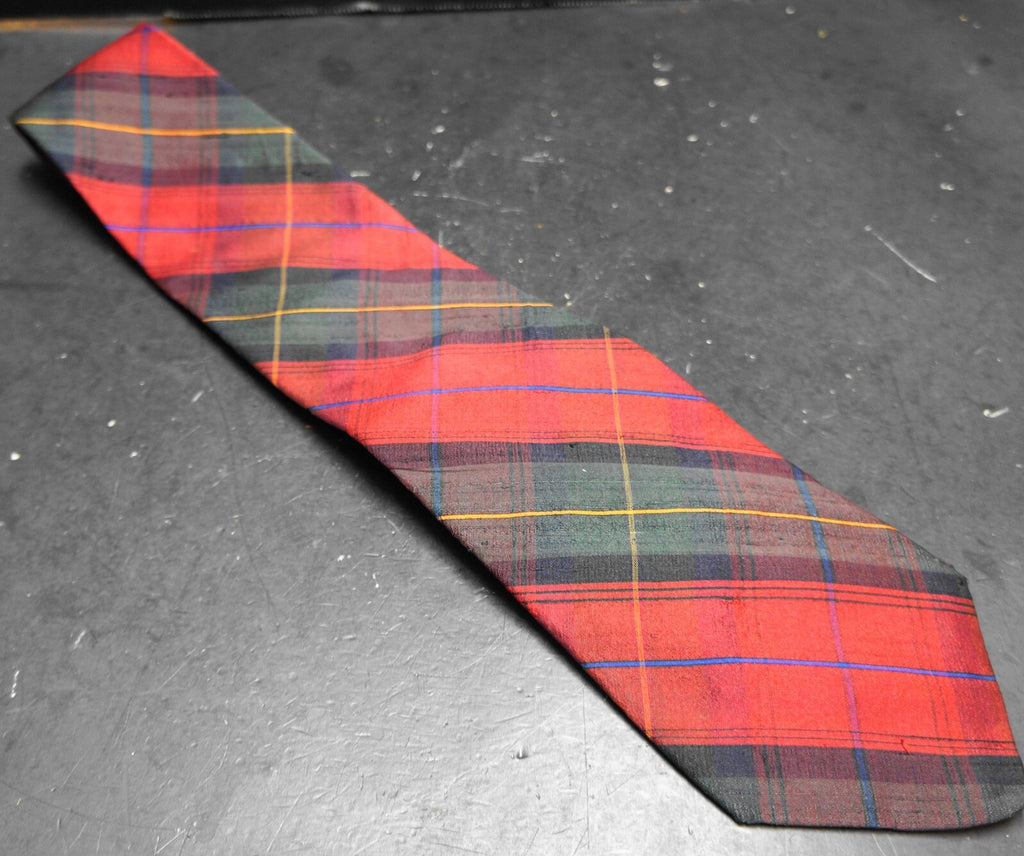 American Eagle Outfitters Red Plaid Tartan Silk Tie
