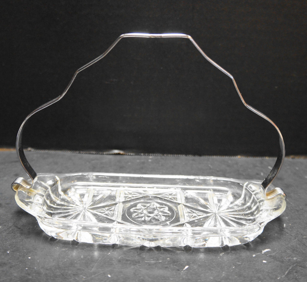 Early American Prescut Butter Dish Chrome Handle Anchor Hocking