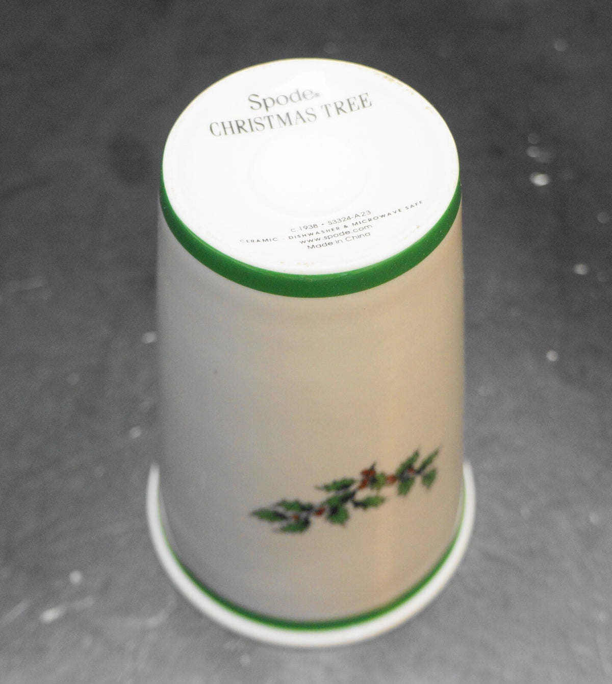 Spode Christmas Tree Travel Mug Coffee Tumbler 11 0Z Ceramic Green Lid