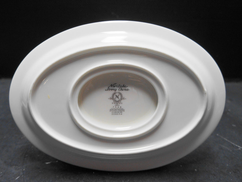Noritake Ivory China Heather Gravy Boat Attached Underplate