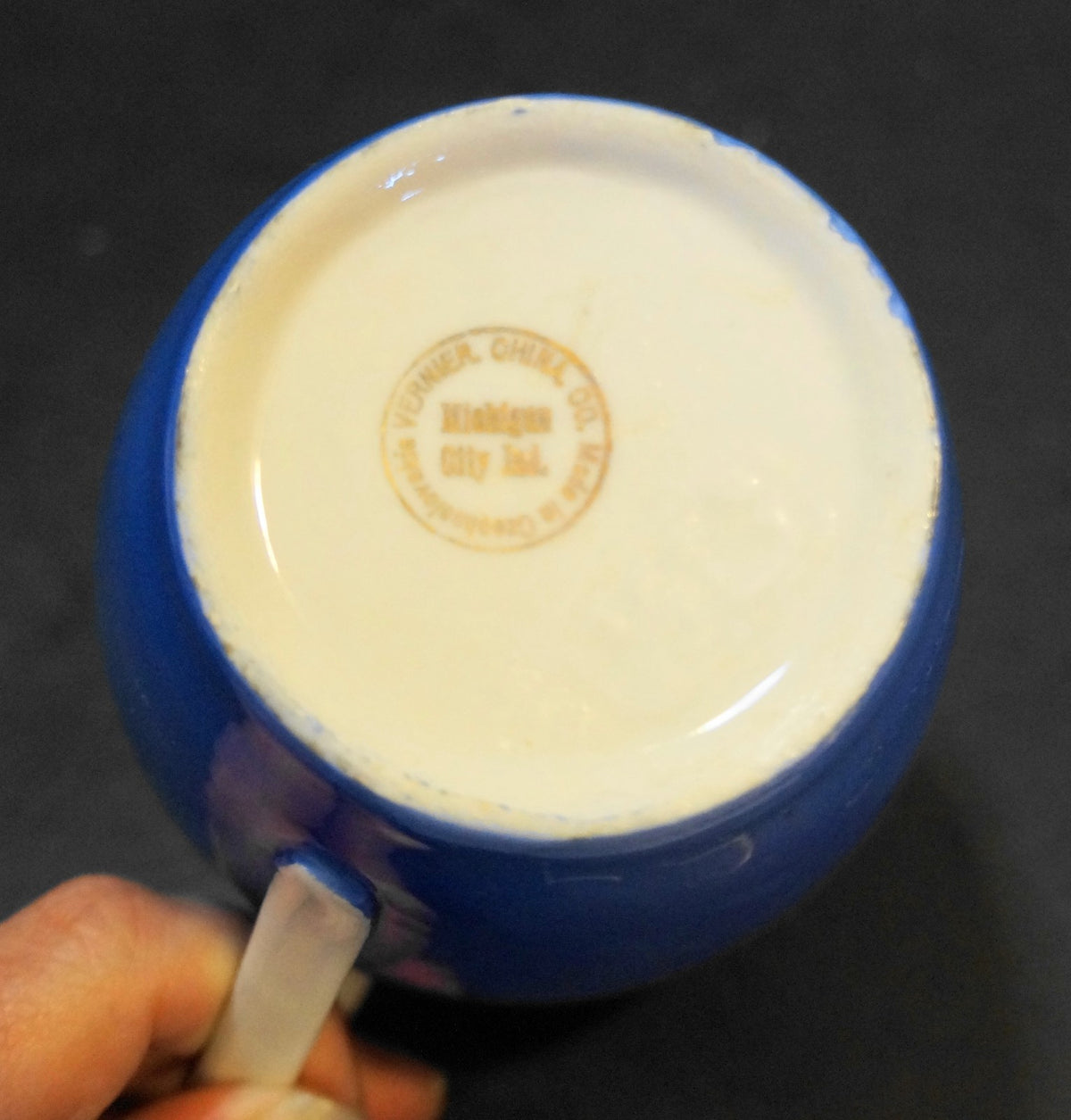 Vernier China Sky Blue Czech VIntage Creamer
