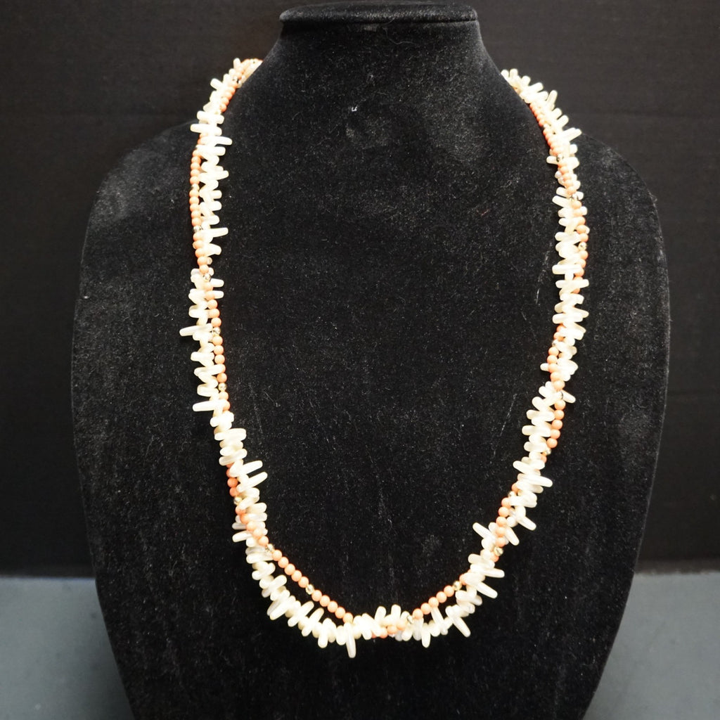 Napier Faux Coral Faux Pearl Torsade Necklace