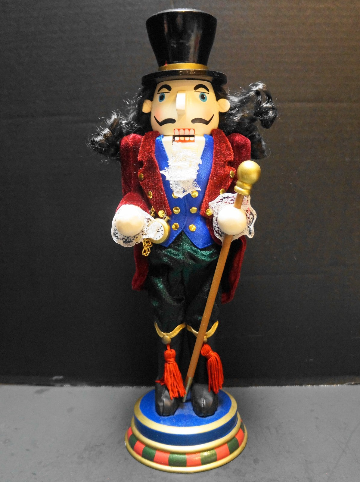Pier 1 Nutcracker Top Hat Pocket Watch Cane Black Hair