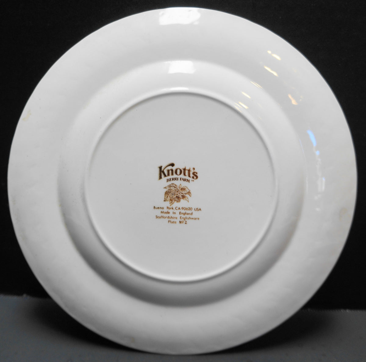 Knott's Berry Farm Brown Transferware 1981 Plate Staffordshire England