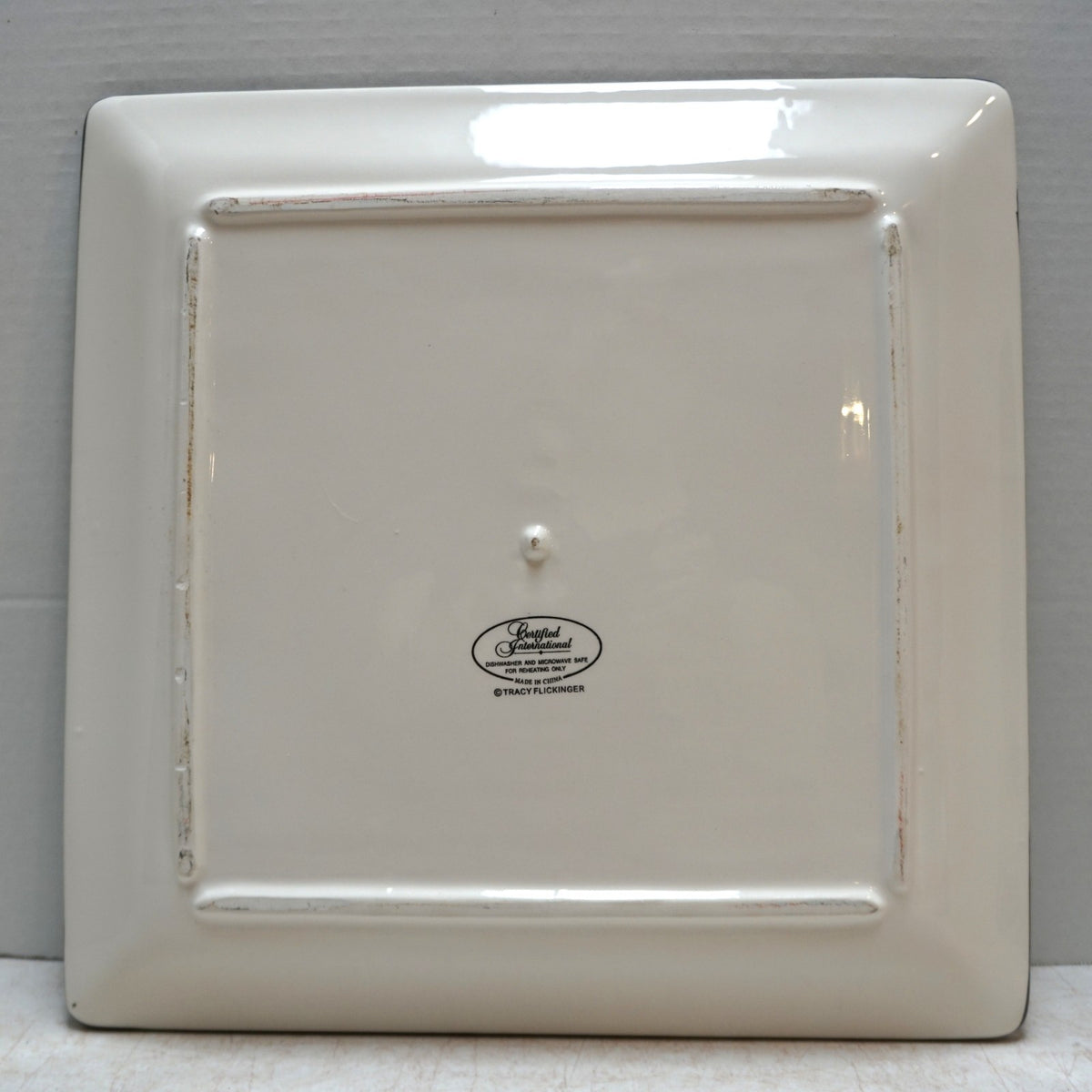 Bone Appetit! Certified International Square Platter 13 IN Dog Chefs