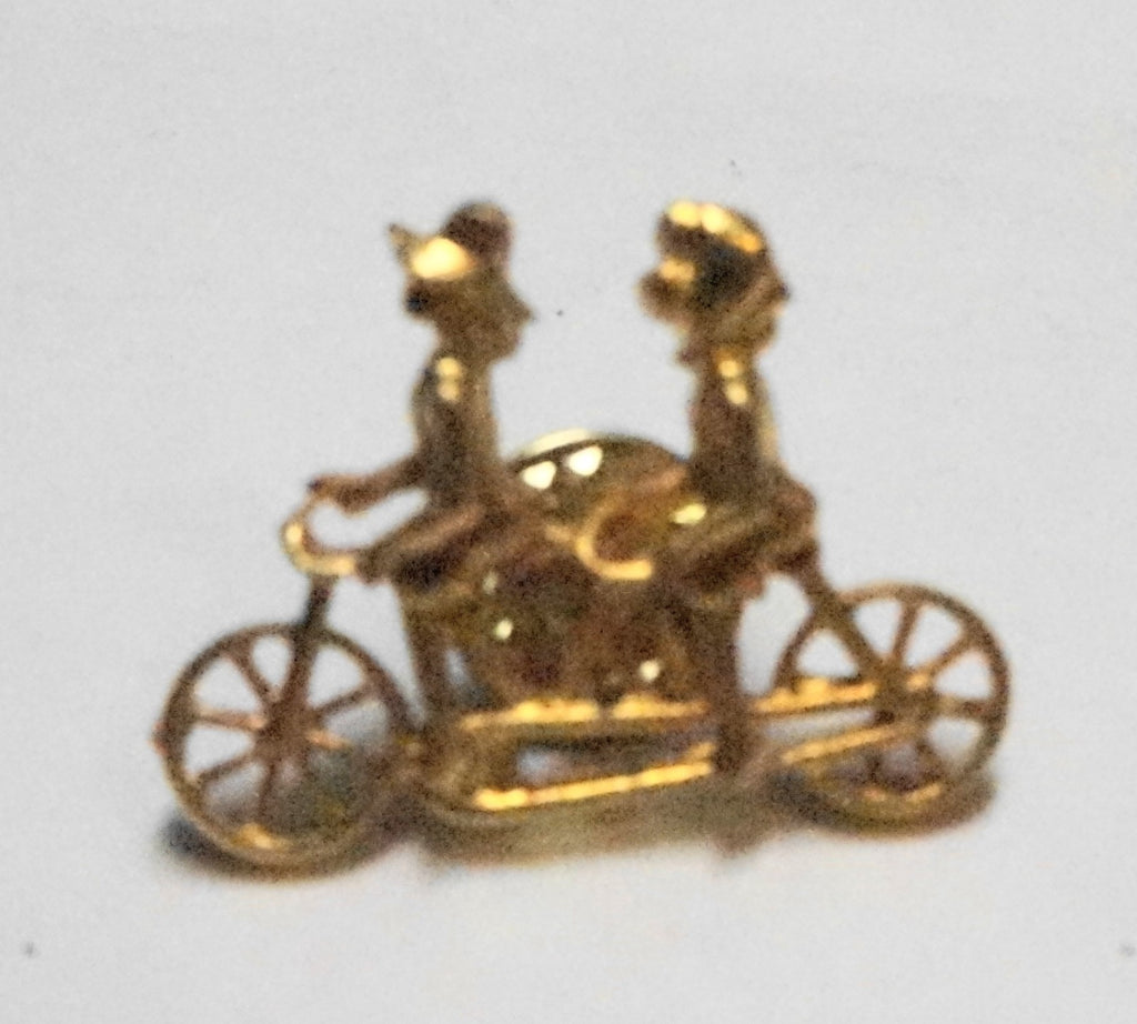 Sarah Coventry Tandem Bicycle Gold Tone Pin Brooch