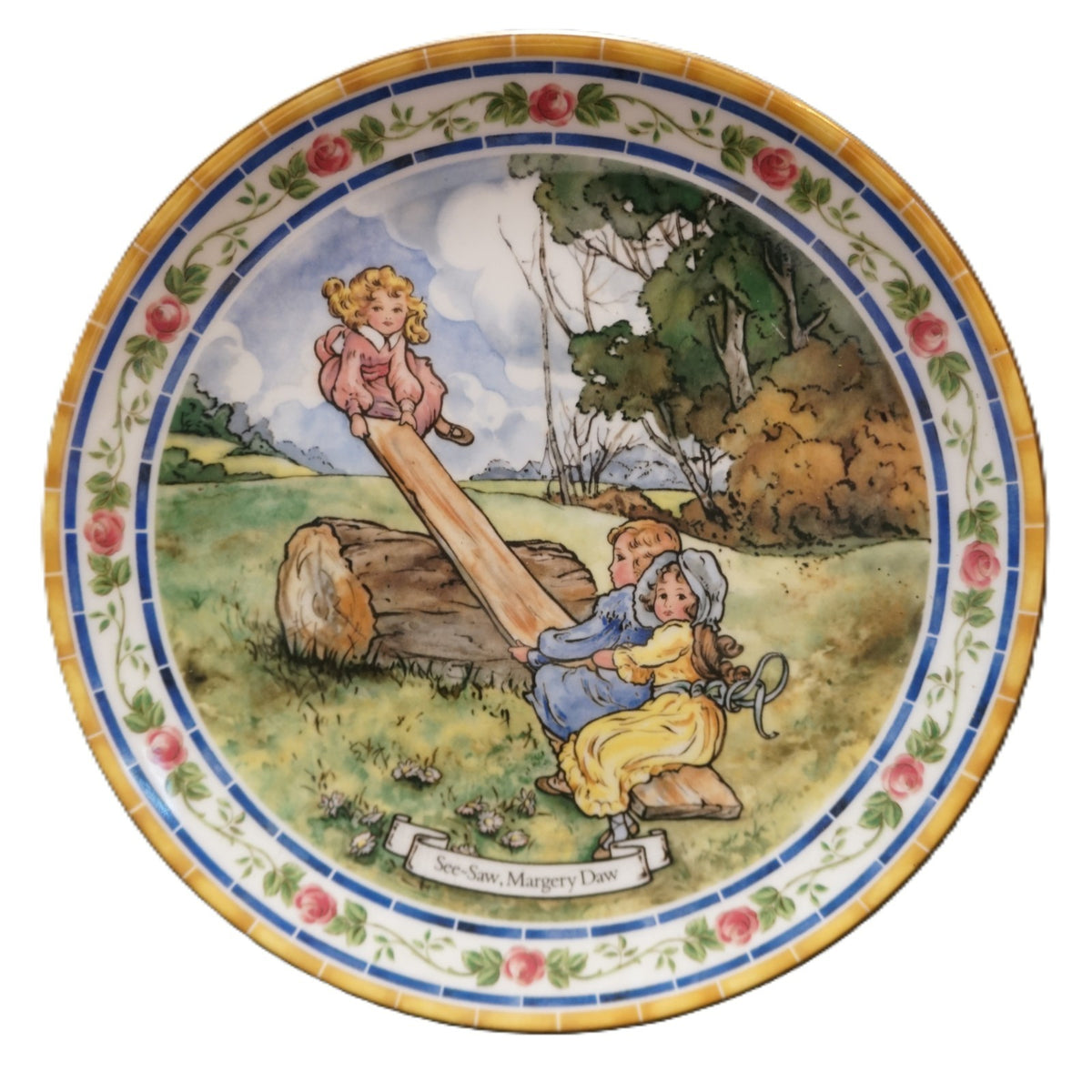 Royal Doulton Nursery Rhymes Plate See-Saw Margery Daw 1986