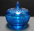 LE Smith Hobnail Colonial Blue Footed Candy Dish