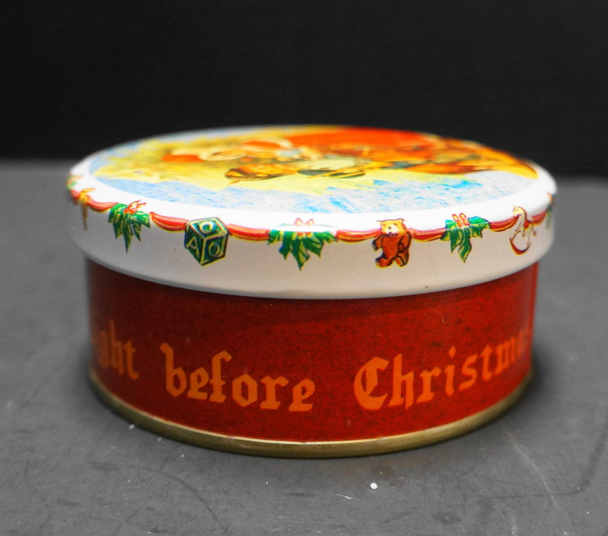 Twas The Night Before Christmas Vintage Tin Round B. Shackman