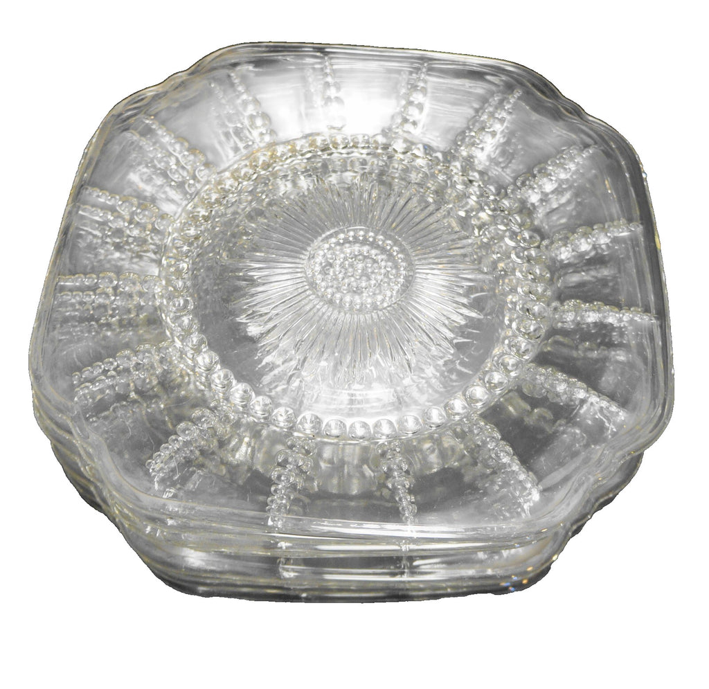 Federal Glass Columbia Clear Depression Lunch Plates Set of 8