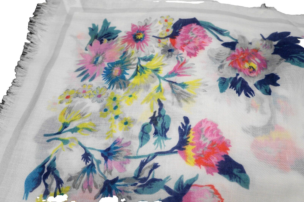 Vera Bradley Garden Grove Floral White Square Scarf