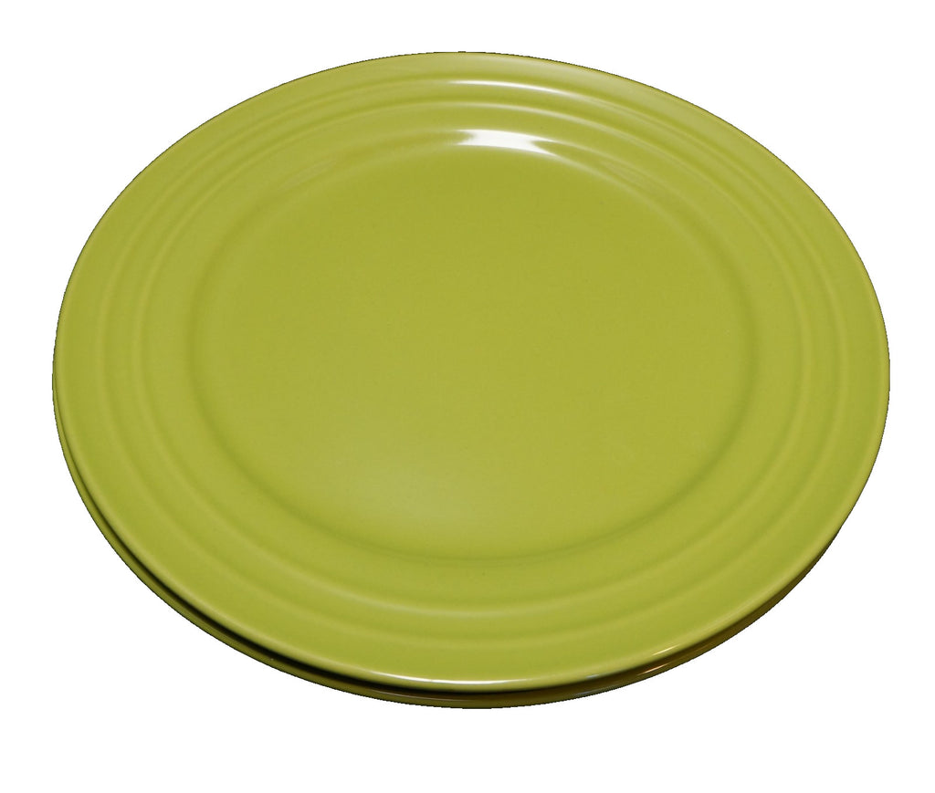 Rachael Ray Double Ridge Green Apple Dinner Plates Pair
