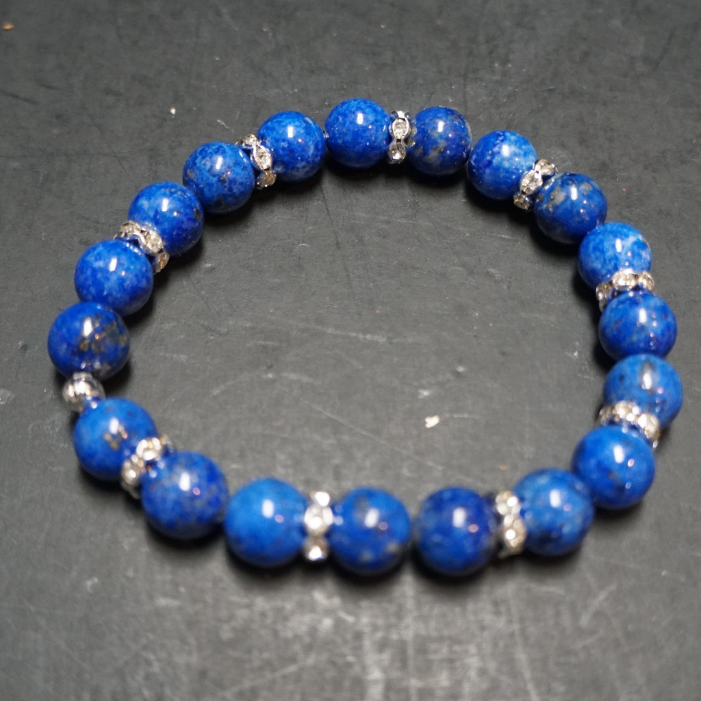 Lapis Lazuli Rhinestone Stretch Bracelet