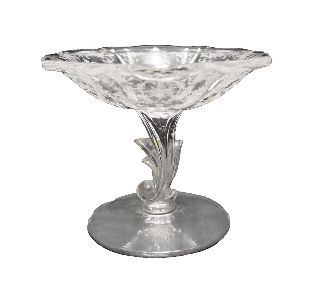 Fostoria Navarre Etch Baroque Blank Compote Comport 4 1/2 IN x 5 1/2 IN