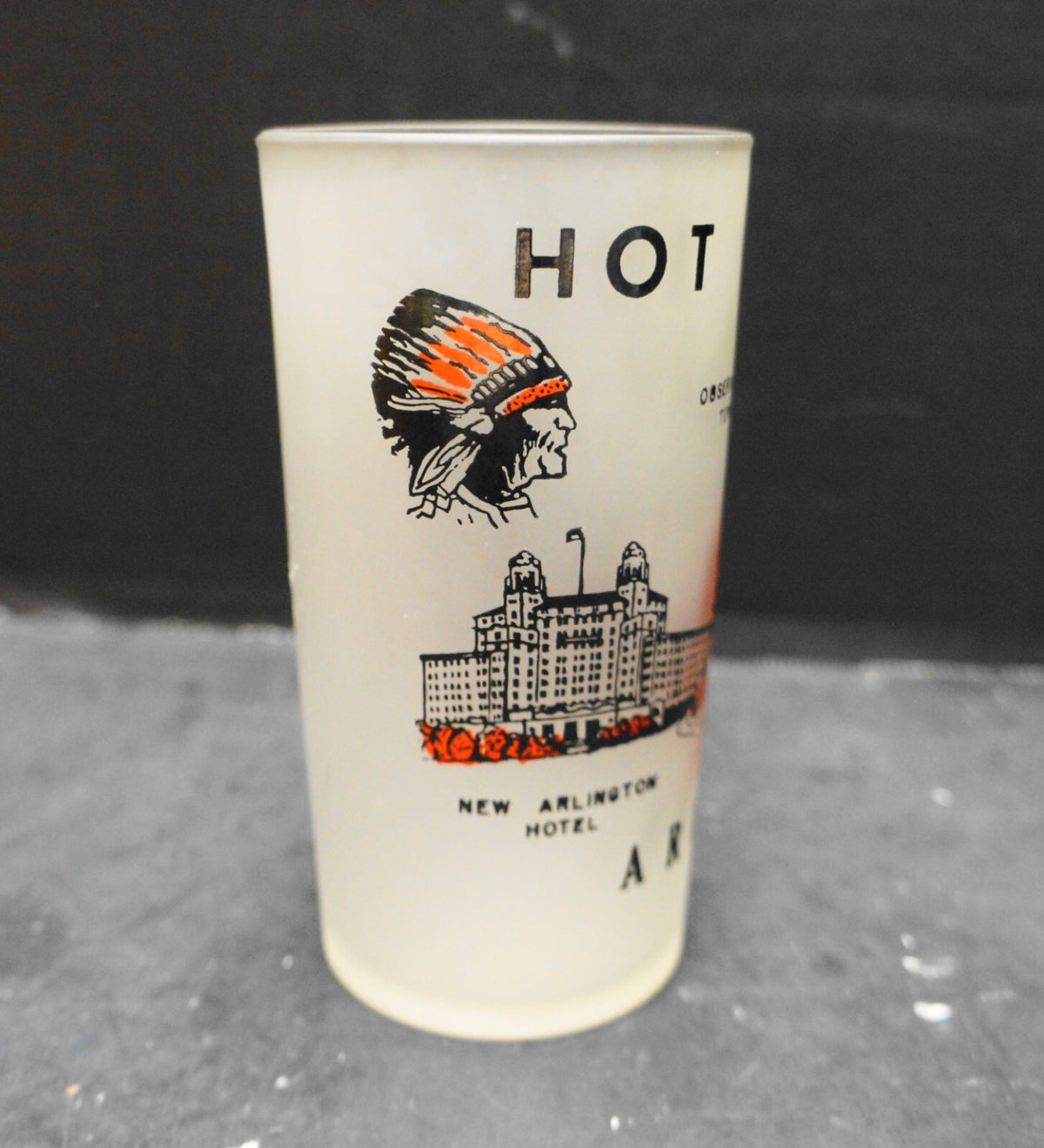 Hazel Atlas Gay Fad Hot Springs Arkansas Frosted Souvenir Tumbler