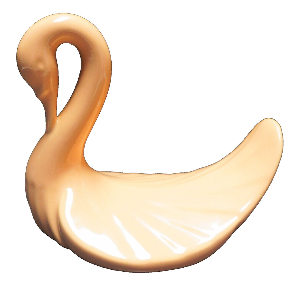 Peach Ceramic Swan Hand Towel Holder Bathroom Decor 1980s