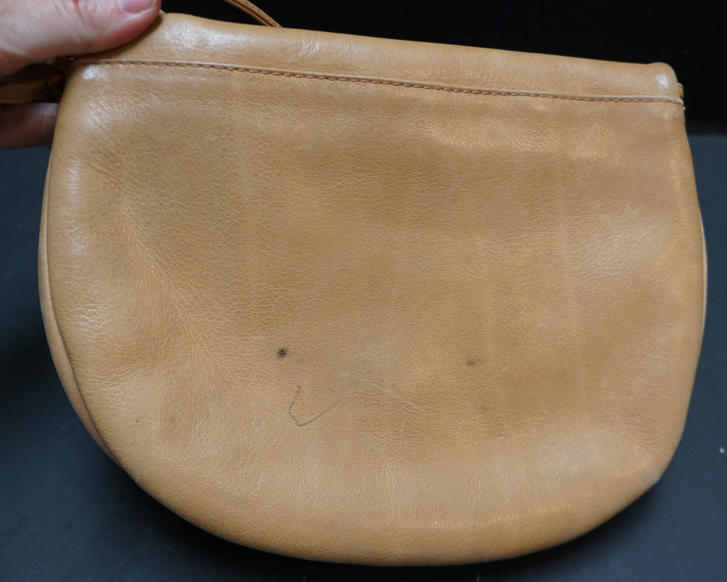 Renzo Rengiano for Visona Camel Brown Leather Purse Reptile Applique