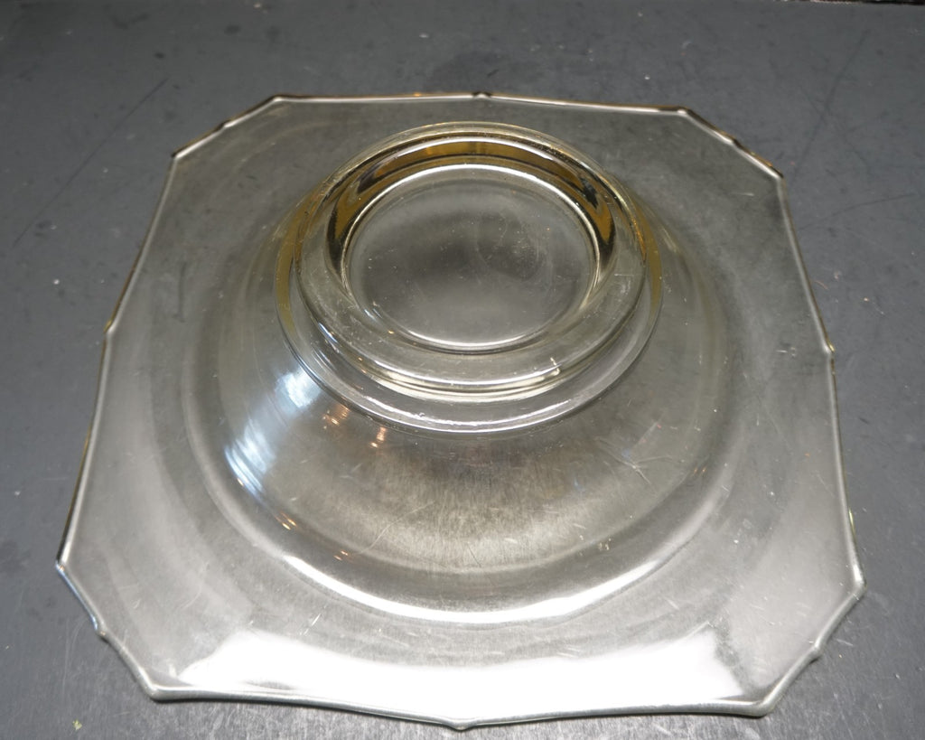 Yellow Depression Glass Square Console Bowl