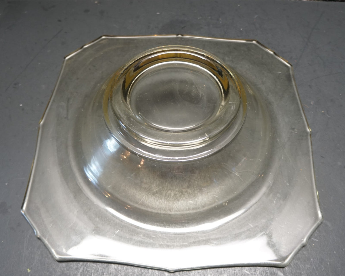 Yellow Depression Glass Square Console Bowl