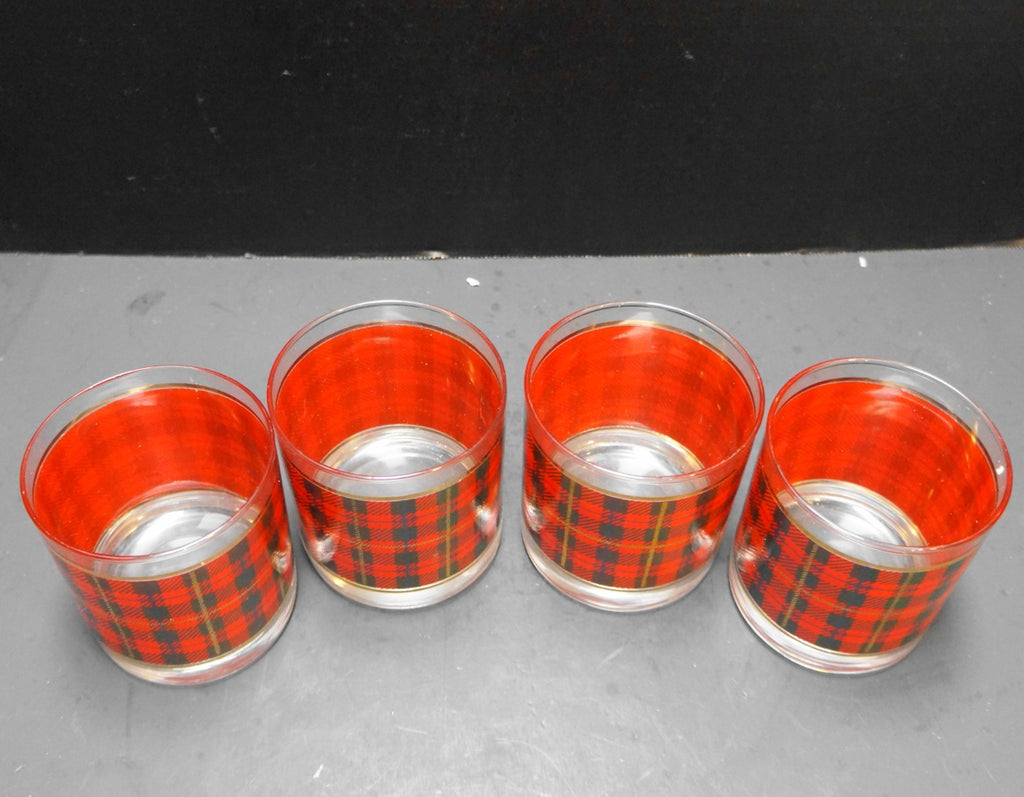 Scottish Plaid Whiskey Rocks Tumblers Set of 4 New in Box Crowning Touch
