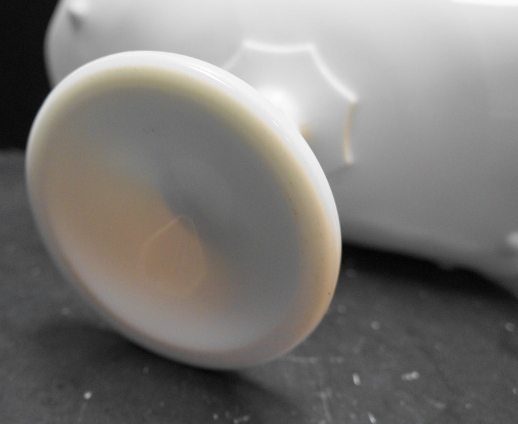 Indiana Glass Teardrop White Milk Glass Banana Stand