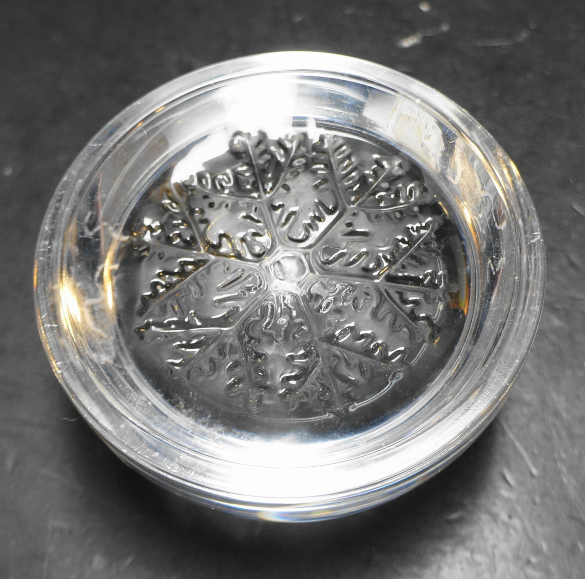 Avon Snowflake Lead Crystal Domed Paperweight 1970s Cristal France Handmade