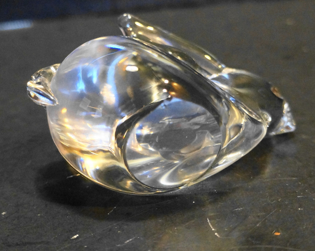Bunny Rabbit Clear Art Glass Figurine Paperweight Unsigned