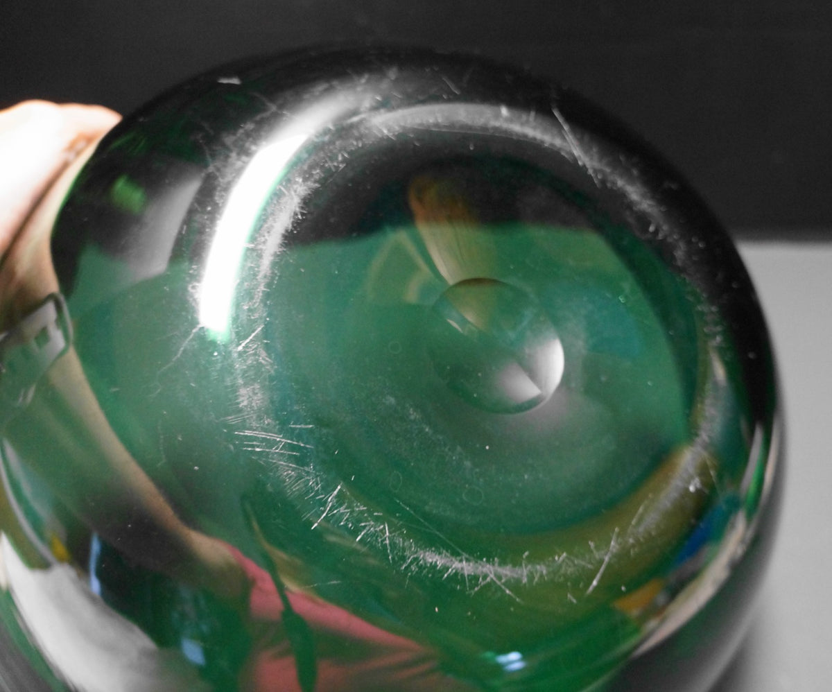 Emerald Green Blown Glass Large Serving Punch Bowl 11 IN