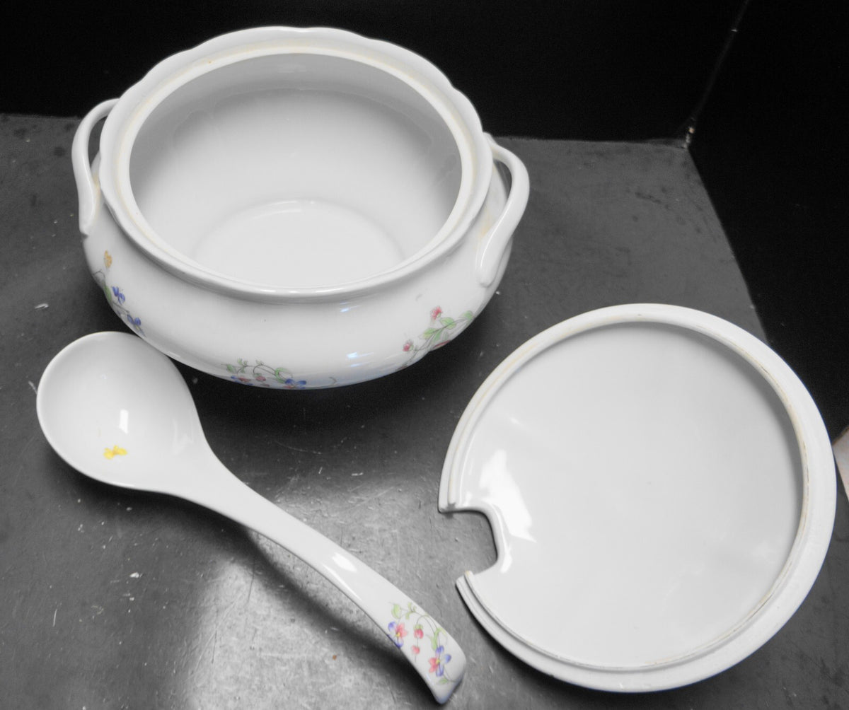 BIA Cordon Bleu Trellis Scalloped Flowers Butterflies Soup Tureen