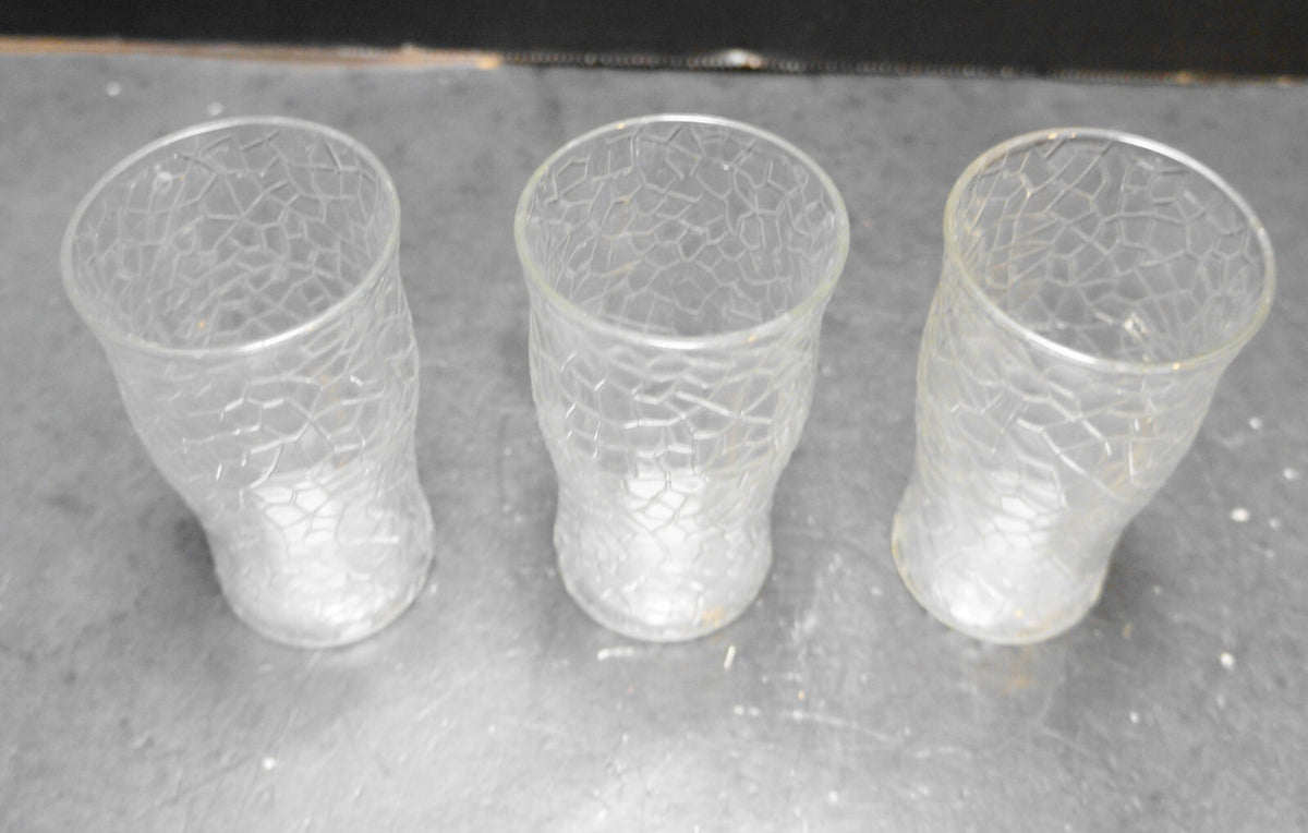 Smith By Cracky Crackle Glass Clear Juices Set of 3 Depression