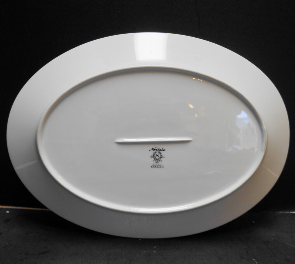 Noritake Ravel Blue White Floral Oval Platter 14 IN