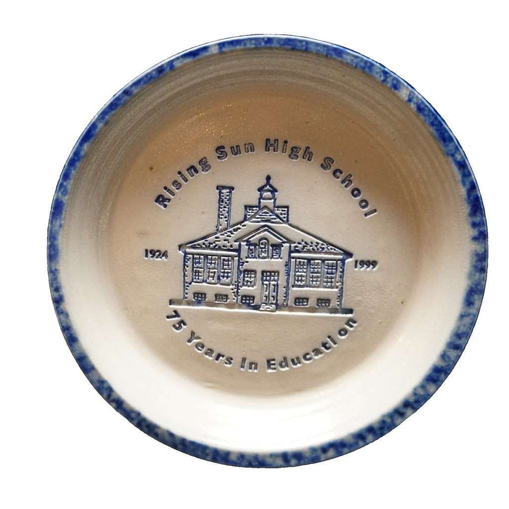 Rising Sun High School 75 Years Salt Glazed Pie Plate Eldreth Pottery