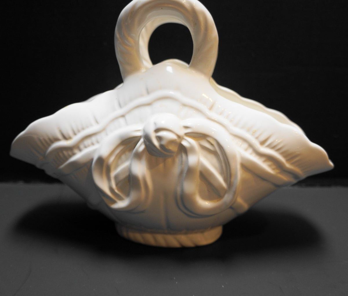 White Embossed Pottery Bride's Basket Jay Willfred Portugal