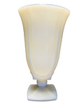 White Milk Glass Urn Vase Square Base Art Deco