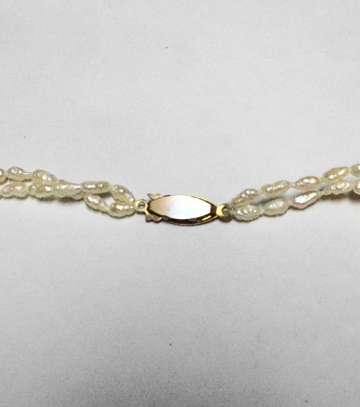 Freshwater Pearl Irregular Rice Grain Beads Double Strand Necklace