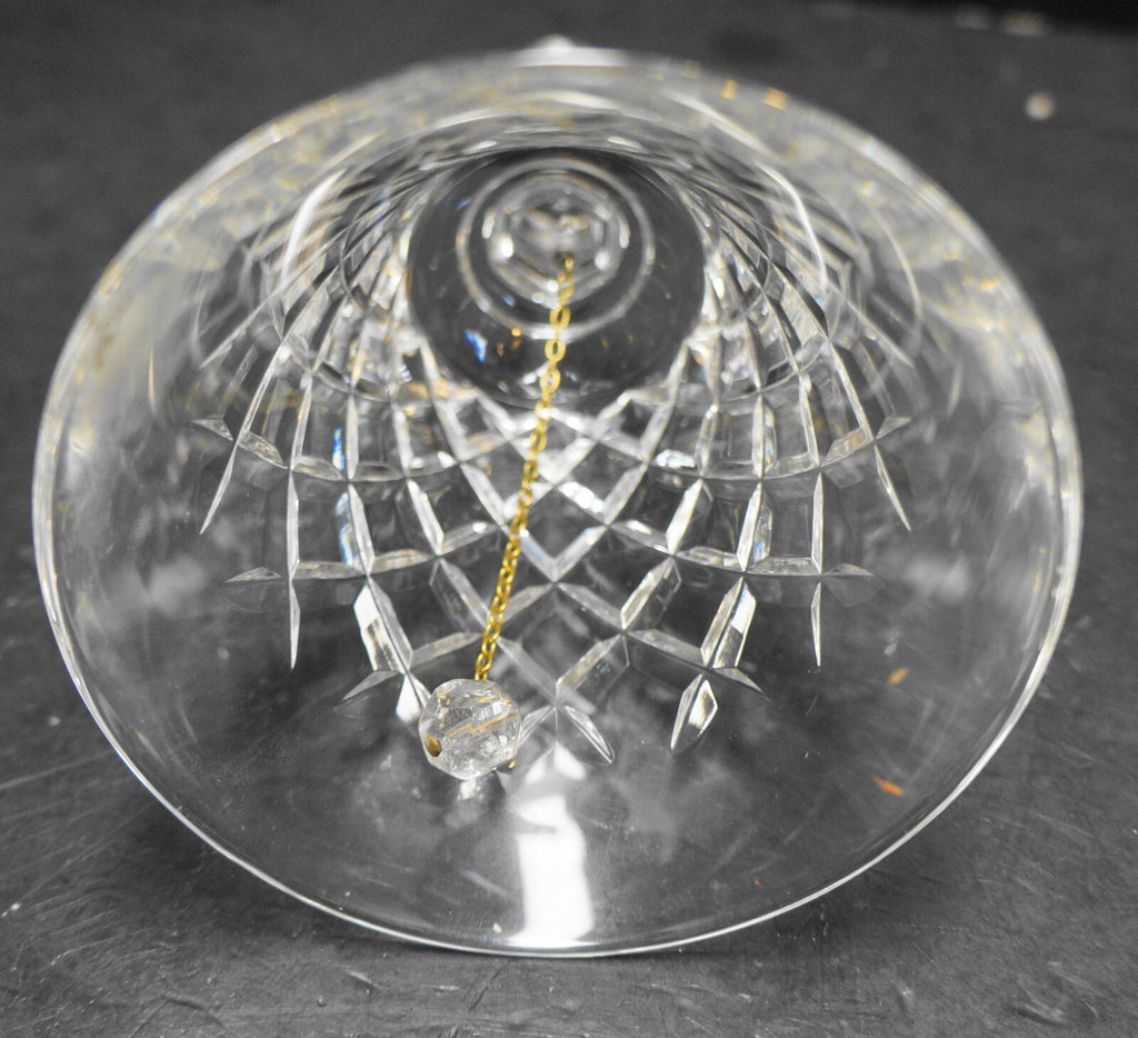 Lead Crystal Hand Dinner Bell Cut Criss Cross
