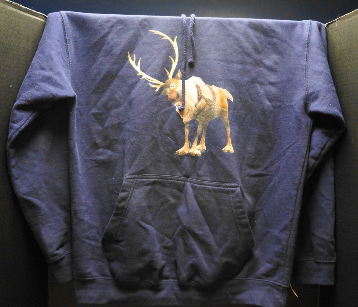 Frozen Disney Sven Reindeer Dark Blue Hoodie L