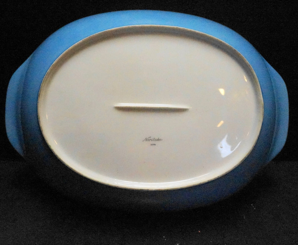 Noritake Sky Blue White Oval Serving Bowl