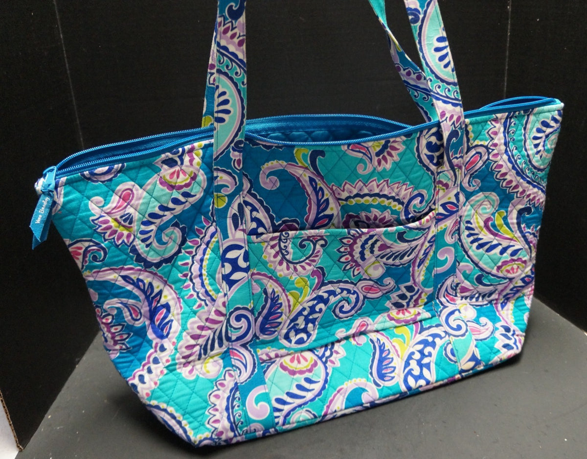 Vera Bradley Waikiki Paisley Turquoise Miller Travel Tote Weekender EUC