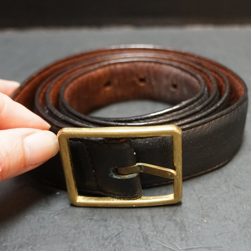 Brighton Black Brown Leather Reversible Belt Brass Buckle Size 42 Men's
