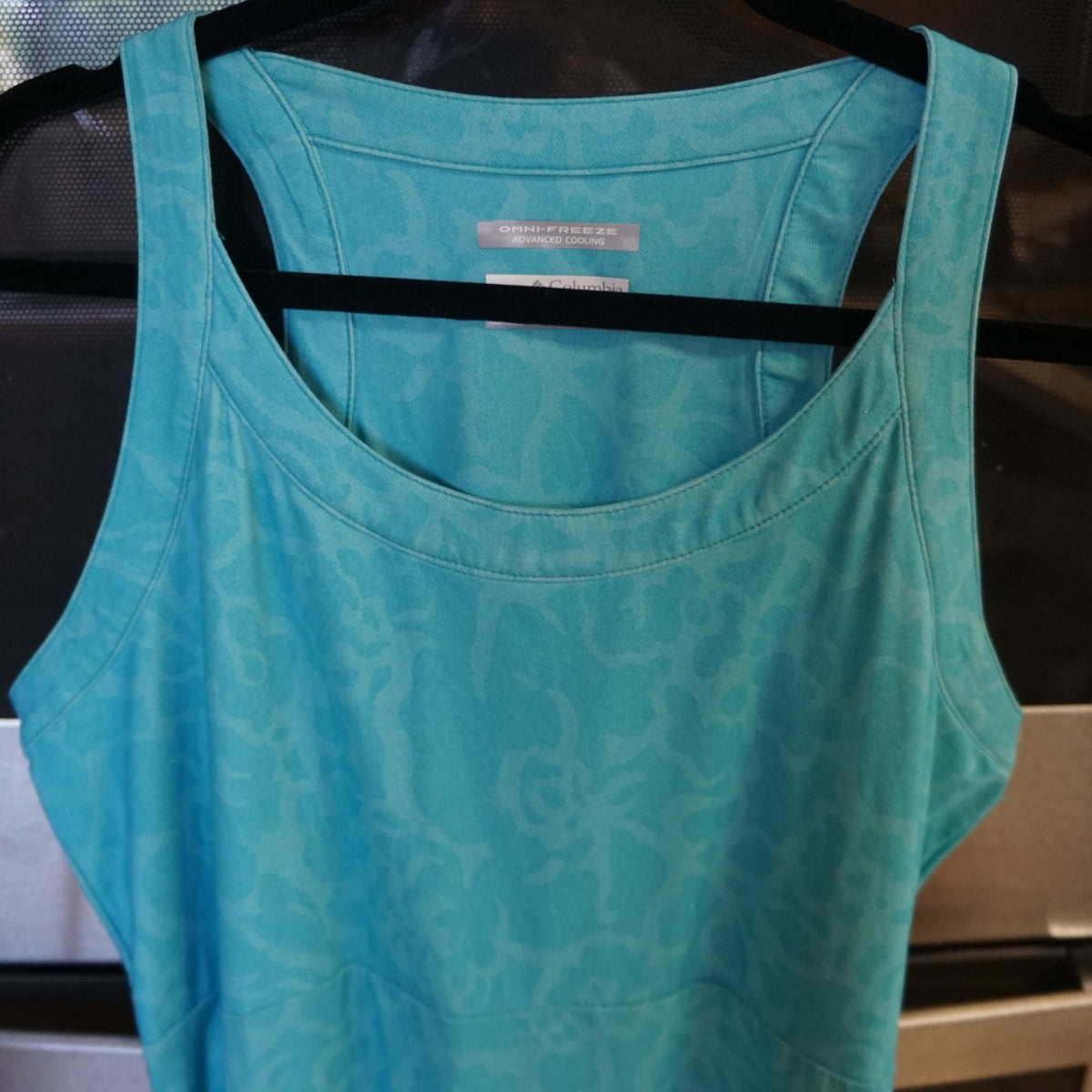 Columbia Omni Freeze Turquoise Aqua Active Tennis Dress Wicking Size L