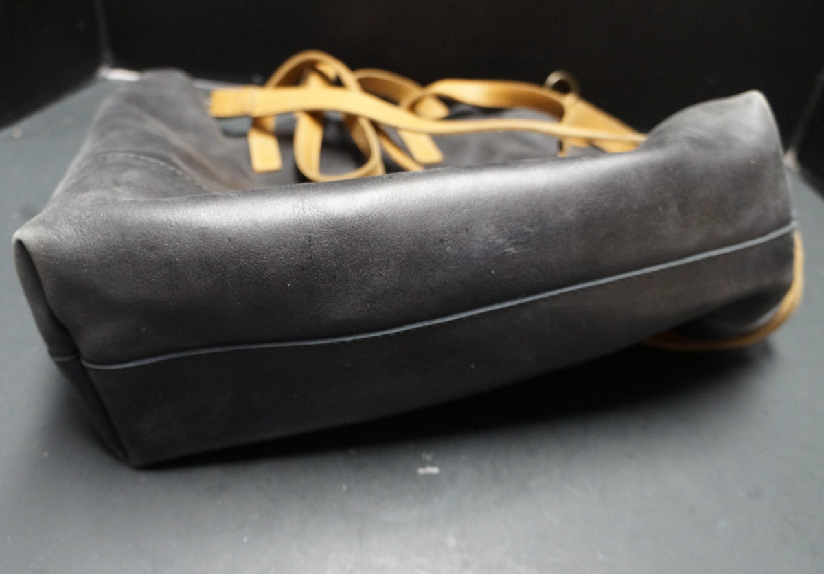 Able Abera Black Cognac Leather Crossbody Tote Purse Made in Mexico