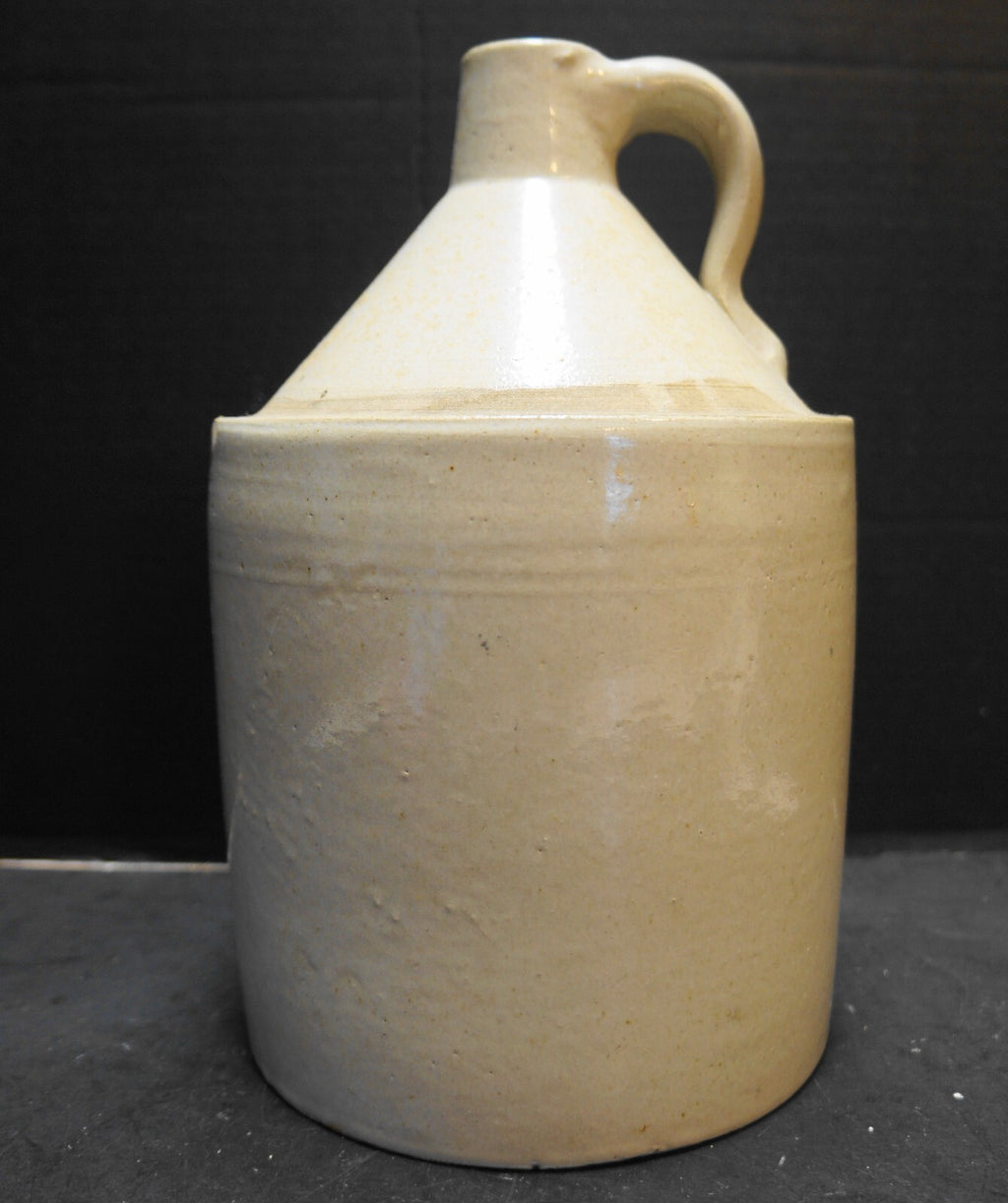 Stoneware Whiskey Jug Cream Salt Glaze C. 1900 11 IN