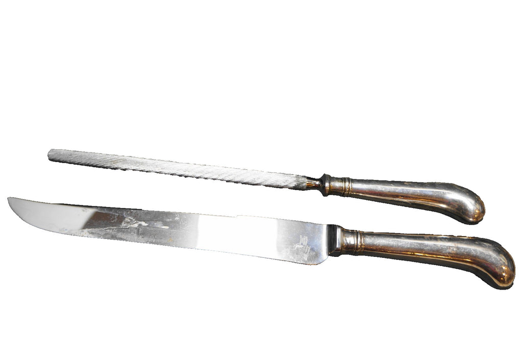 Sheffield England Silver Plated Pistol Handle Stainless Steel Carving Knife Shar